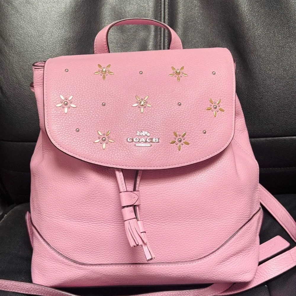 NWT Coach ELLE BACKPACK WITH ALLOVER STUDS in Pink Multi - Picture 2 of 12